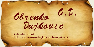 Obrenko Dujković vizit kartica